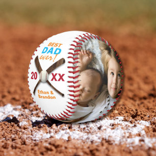Multi Photo Custom Best Dad Ever Father's Day Baseball