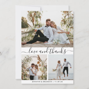 Multi Photo Elegant Thank you script card 
