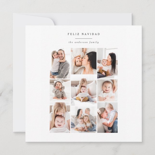 multi photo family modern holiday card (Front)