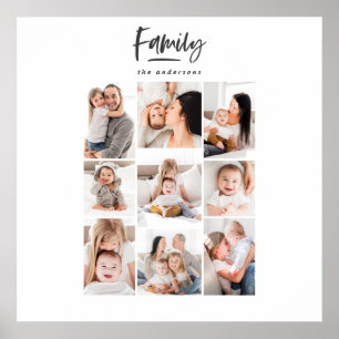 multi photo family modern holiday card poster