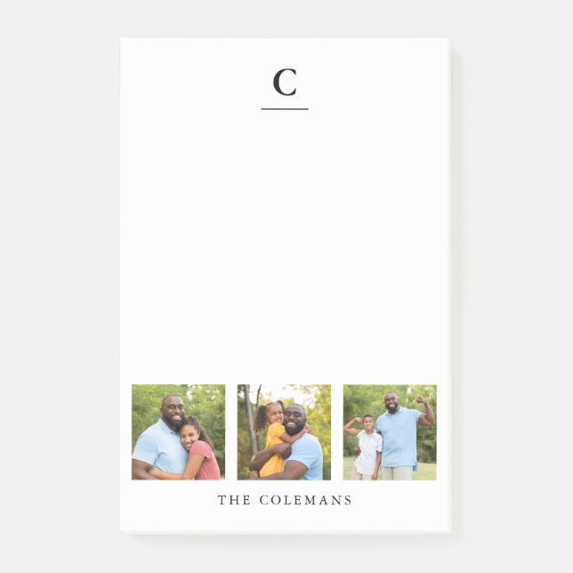 Multi Photo Family Monogram Post-it Notes (Front)