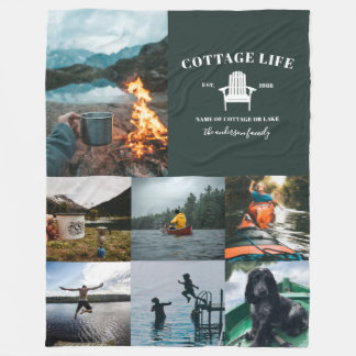 Multi Photo Family Photo  Fleece Blanket