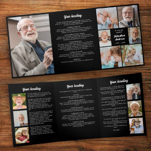 Multi-Photo Funeral/Memorial/Celebration of Life Tri-Fold Programme