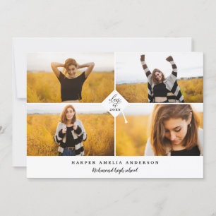 Multi photo geometric graduation announcement