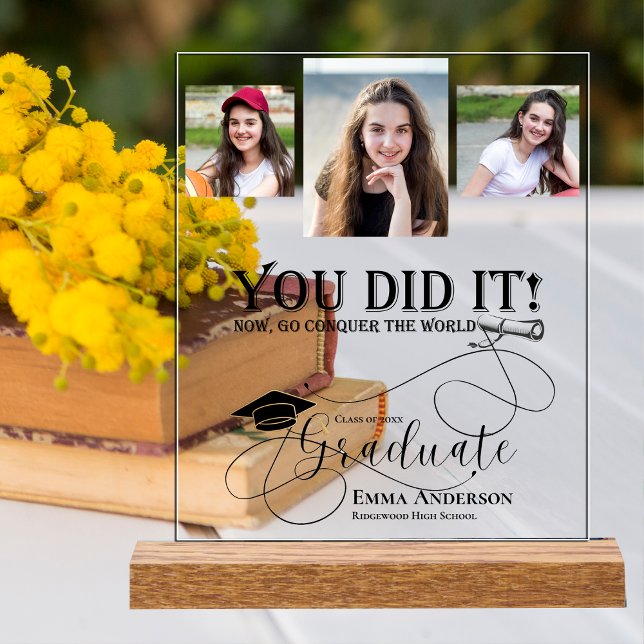 Multi Photo Graduate Class Of 2025 Announcement Acrylic Sign (Multi Photo Graduate Class Of 2025 Announcement Acrylic Sign)