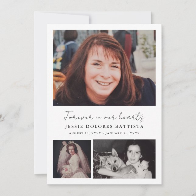 Multi Photo Memorial Sympathy Funeral Program (Front)