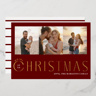 Multi-Photo Merry Christmas Photocard Foil Holiday Card