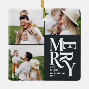 multi photo modern colourful black typography ceramic ornament