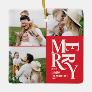 multi photo modern colourful red typography  ceramic ornament