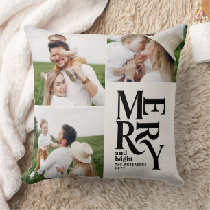multi photo modern elegant typography unique cushion