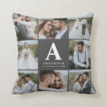 Multi photo monogram wedding family gift cushion<br><div class="desc">Multi photo monogram wedding family gift. Ideal wedding,  new home,  anniversary,  birthday or Christmas gift. A fun way to show off all of your beautiful photographs.</div>