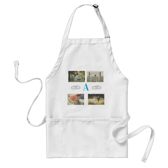 Multi Photo monogram wedding family gift  Standard Apron (Front)