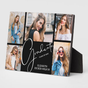 Multi Photo on Black Graduation Keepsake Plaque