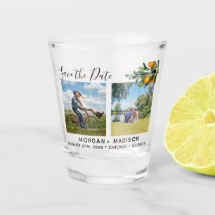 Multi photo Oranges Save the Date Shot Glass