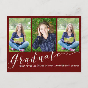 Multi Photo Red 2024 Graduation Announcement