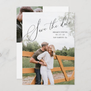 Multi Photo Romantically Scripted Save The Date Invitation
