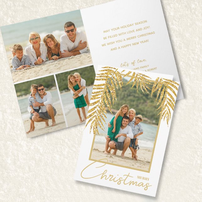 Multi Photo Tropical Christmas Holiday Card (Creator Uploaded)
