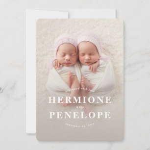 Multi photo twin modern geometric + typographic announcement