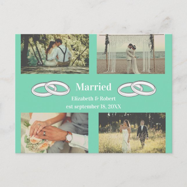 Multi Photo wedding family gift  Invitation Postcard (Front)