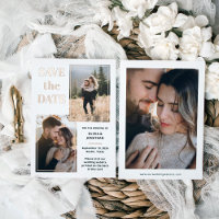 Multi Photo | White and Rose Gold Save the Date