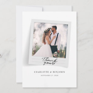 Multi Photos Hand-Lettered Wedding Thank You Card