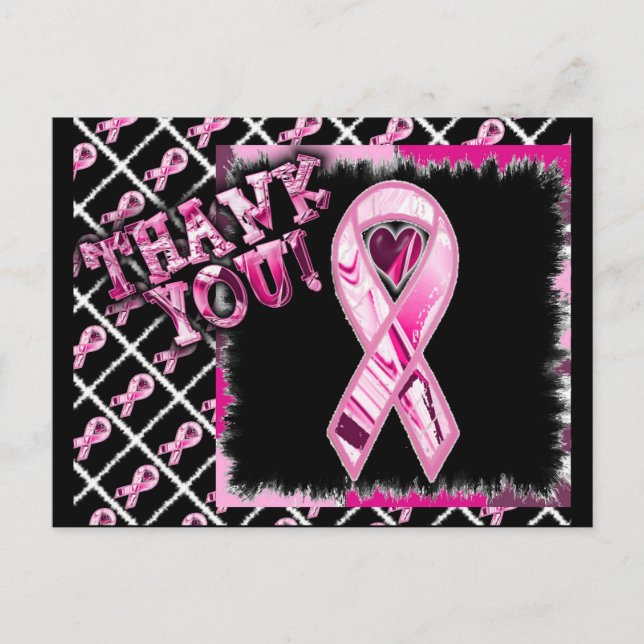 Multi Pink Ribbon Postcard (Front)