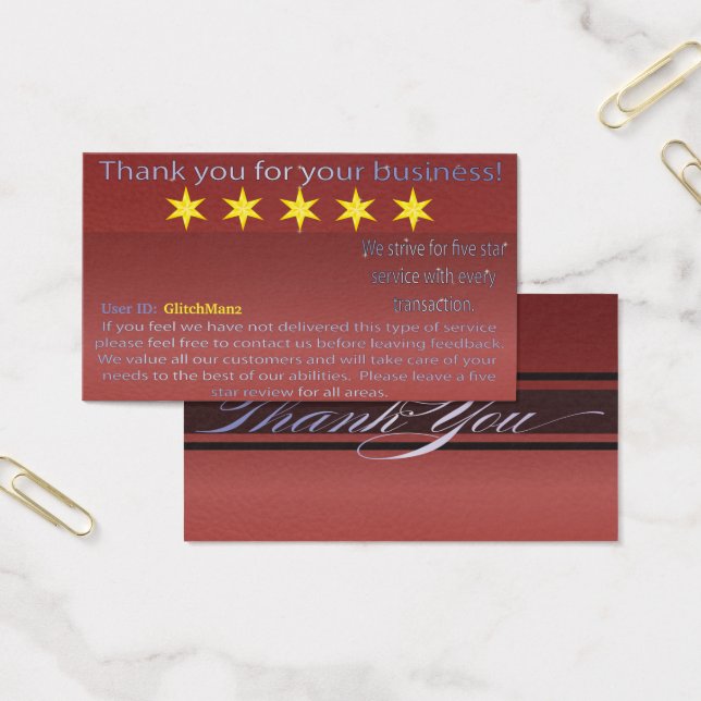 Multi Platform five star rating feedback card (Office)