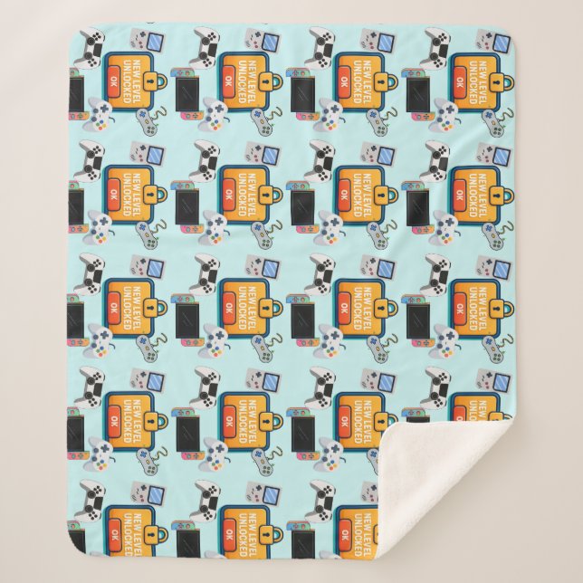 Multi Platform Video Game Sherpa Blanket (Front)