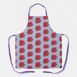 Multi- Poinsettia - Festive Apron - Lavender