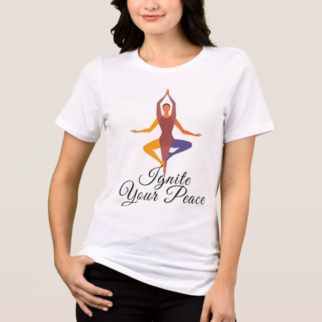 Multi-Pose Yoga Silhouette Tri-Blend Shirt (Front)