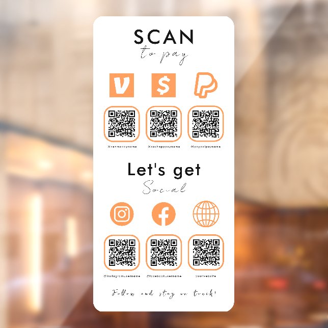 Multi QR Code Scan To Pay Connect With Us Orange (Sheet 2)