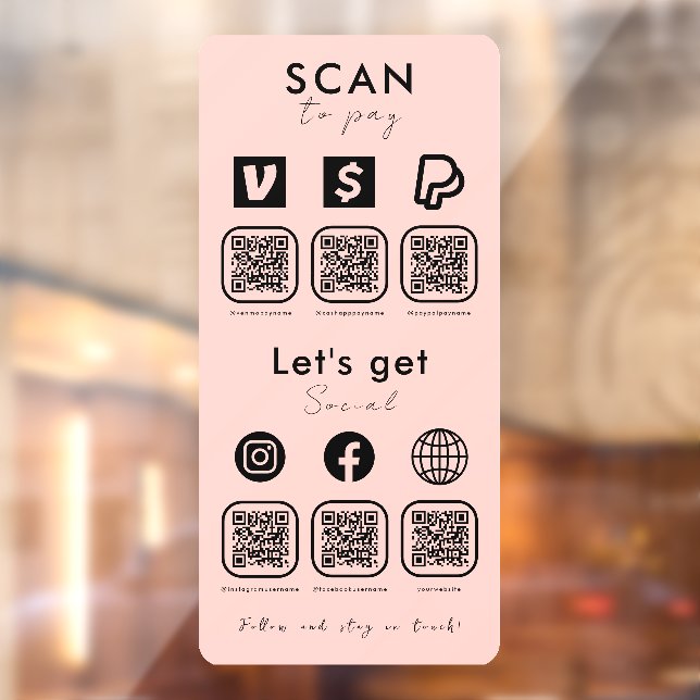 Multi QR Code Scan To Pay Social Media Blush Pink (Sheet 2)