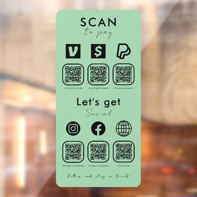 Multi QR Code Scan To Pay Social Media Mint Green (Sheet 2)