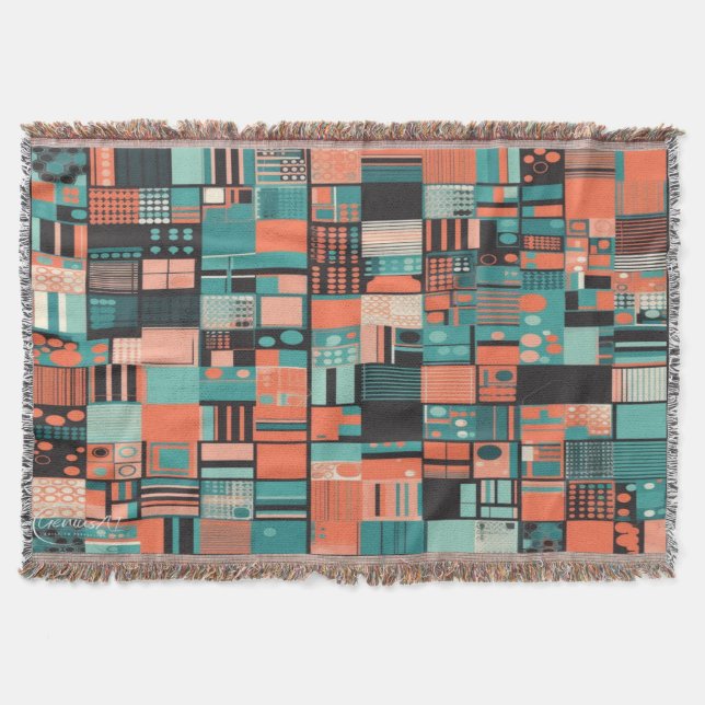 Multi-Shaped Cotton Throw Blanket (Front)