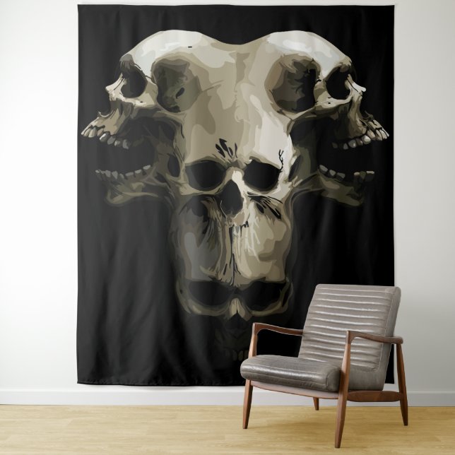 Multi-Skull Fusion Art Tapestry (In Situ)