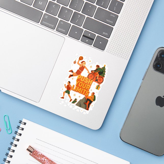  🏆 Multi-Sport Champions Sticker (Laptop w/ iPhone)