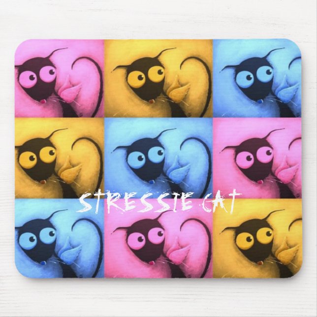 Multi Stressie Cat Mousepad (Front)