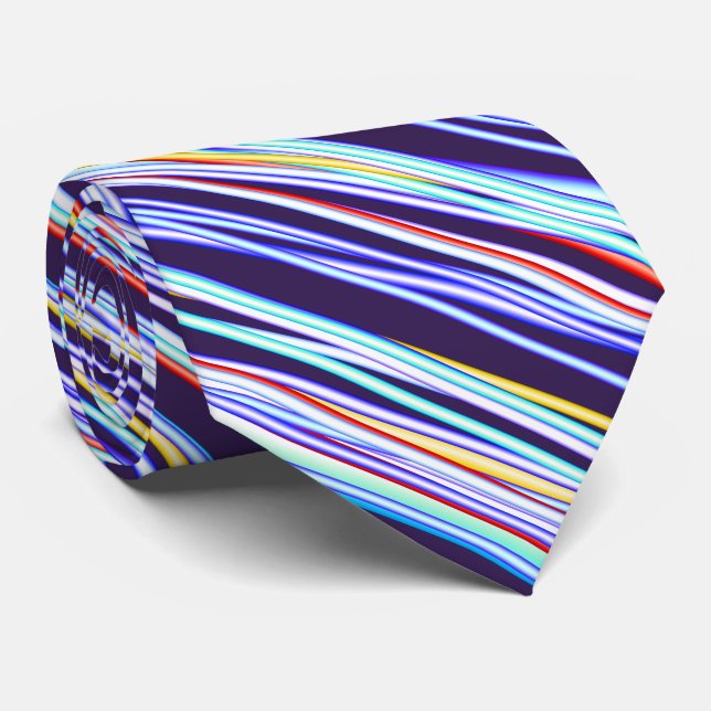 Multi Stripe Fractal Tie (Rolled)