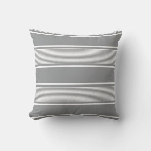 Multi Stripe Grey and White Cushion