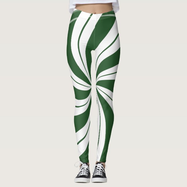 Multi Swirl Spearmint Leggings (Front)