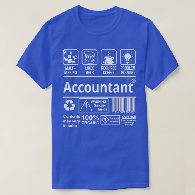 Multi Tasking Accountant Gift Accountant T-Shirt (Design Front)