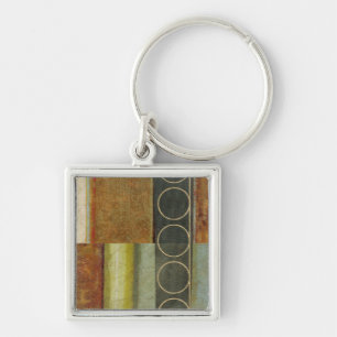 Multi-textured Abstract Painting by Vision Studio Key Ring