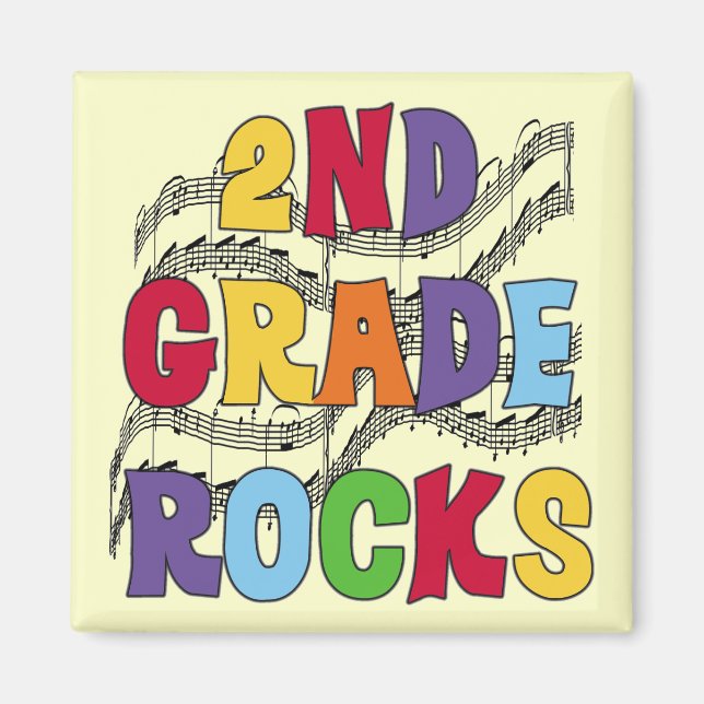 Multicolor 2nd Grade Rocks Tshirts and Gifts Magnet (Front)