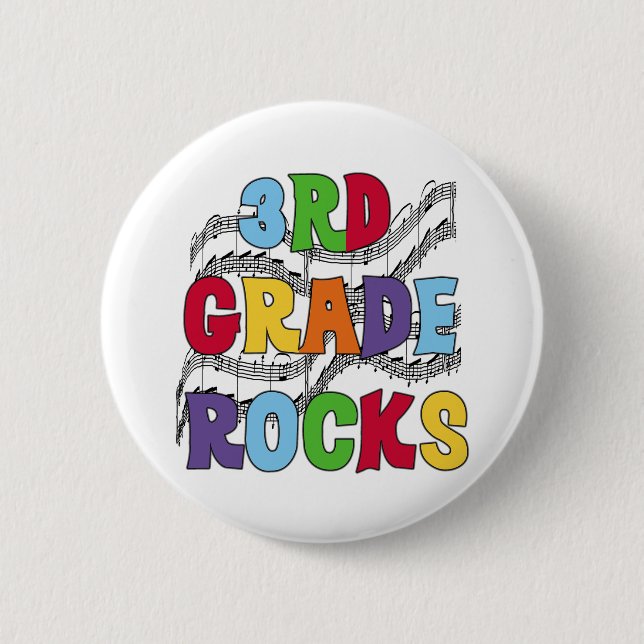 Multicolor 3rd Grade Rocks 6 Cm Round Badge (Front)