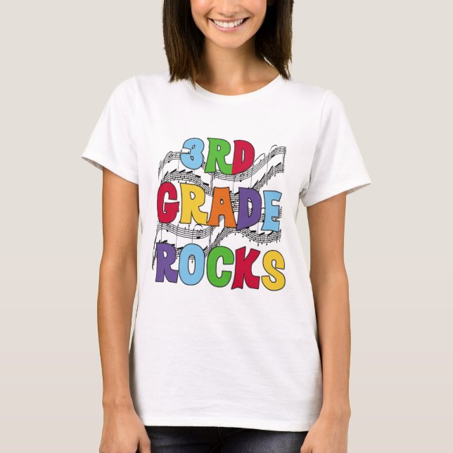 Multicolor 3rd Grade Rocks Tshirts and Gifts (Front)