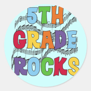 Multicolor 5th Grade Rocks T shirts and Gifts Classic Round Sticker