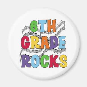 Multicolor 6th Grade Rocks Magnet