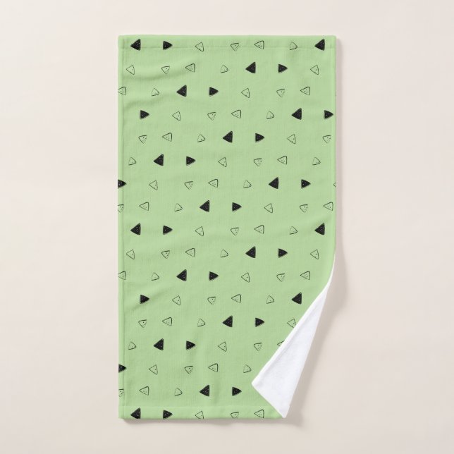 Multicolor abstract Black & White Triangles Art Hand Towel (Hand Towel)