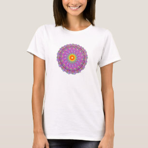 Multicolor Abstract Design Swirled Medallion on a T-Shirt