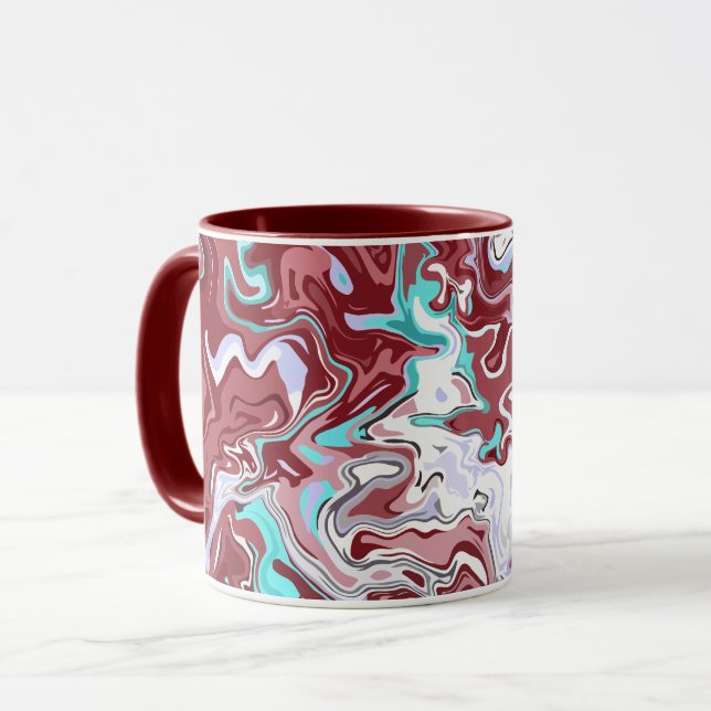 Multicolor Abstract Fluid Marble Design  Mug (Front Left)